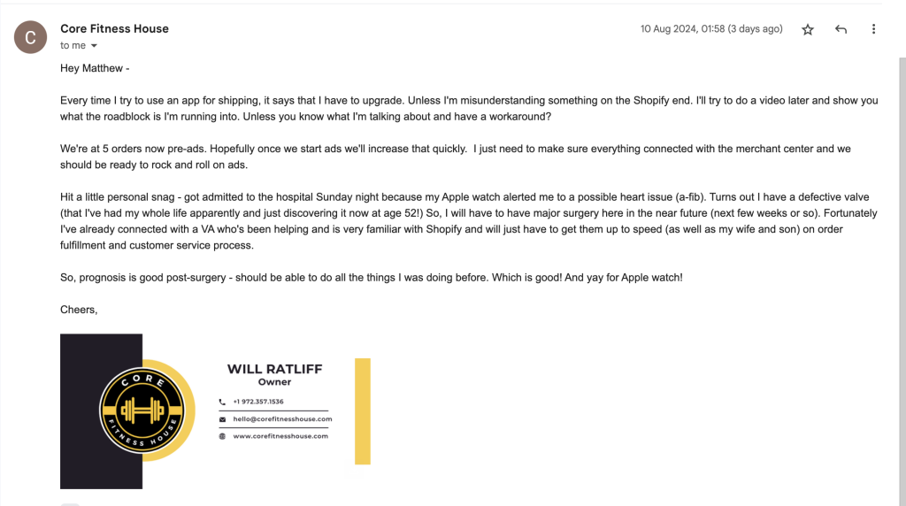 Client message